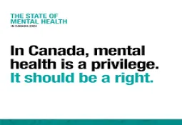 Le Canada lancera une stratégie nationale de santé mentale en 2025